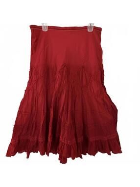 NWT Anthropologie Aquarius Boho Red Skirt size M
